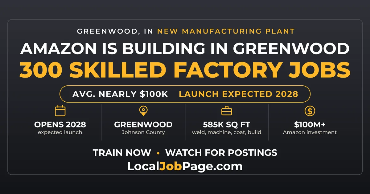 Amazon Plans Greenwood Manufacturing Plant With 300 Jobs Averaging Near $100K