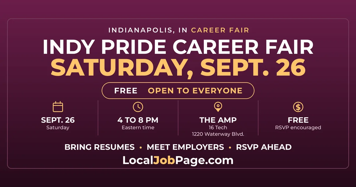 Indy Pride Career Fair Sept. 26: Free Evening Job Fair at the AMP at 16 Tech